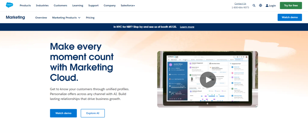 Salesforce marketing homepage