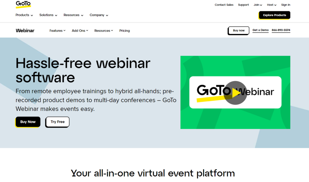 GoTo Webinar Homepage
